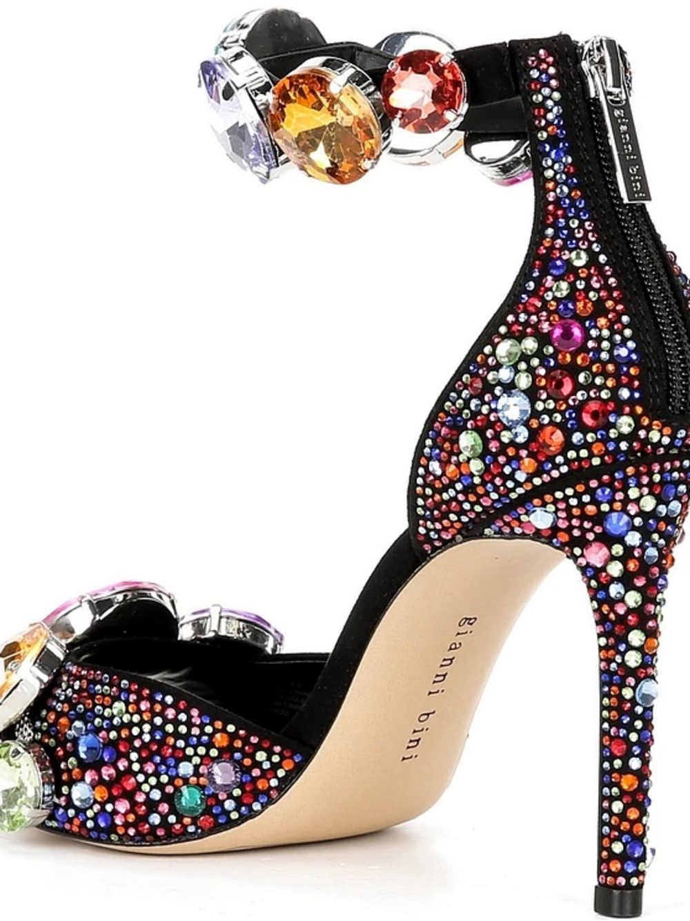 NWT Gianni Bini Oaklynn Rainbow Rhinestone Jewel Heels Sz 8,5 (no original box) - Picture 10 of 12